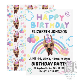 Invitación de cumpleaños de Gran Danés