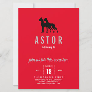 Invitación de cumpleaños de Gran Danés