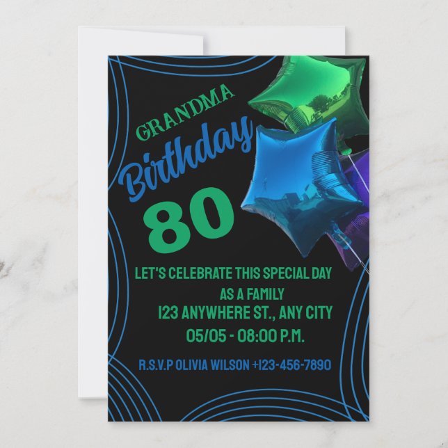 Invitación de cumpleaños de GRANDMA