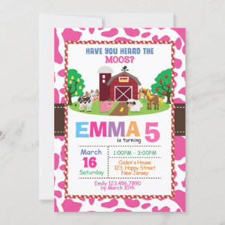 Invitación de cumpleaños de granja