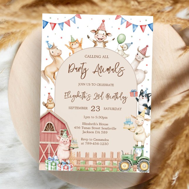 Invitación de cumpleaños de granja de animales de  (Subido por el creador)