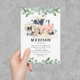 Invitación de cumpleaños de granja de animales par