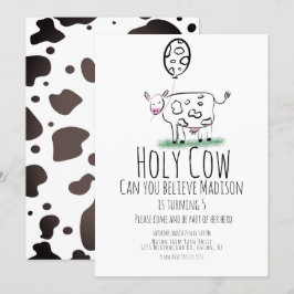 Invitación de cumpleaños de granja de vaca garabat