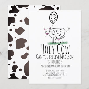 Invitación de cumpleaños de granja de vaca garabat
