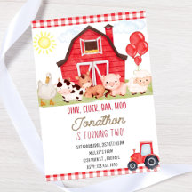 Invitación de cumpleaños de granja editable - desc