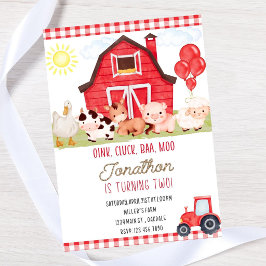 Invitación de cumpleaños de granja editable - desc