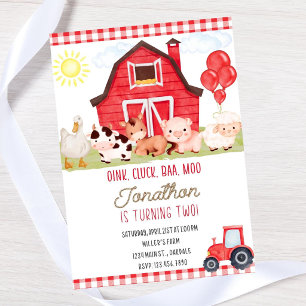 Invitación de cumpleaños de granja editable - desc