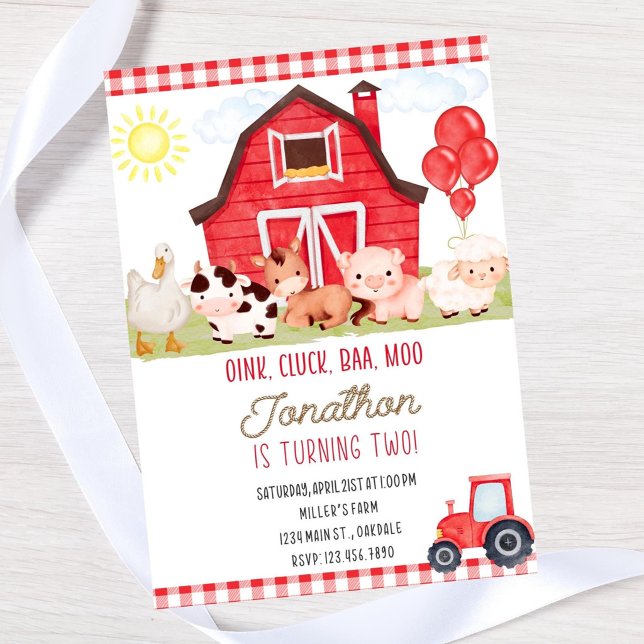 Invitación de cumpleaños de granja editable - desc (Subido por el creador)