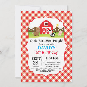 Invitación de cumpleaños de granja Fiesta de grane