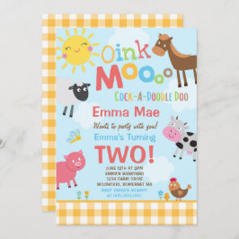 Invitación de cumpleaños de granja Fiesta de la vi