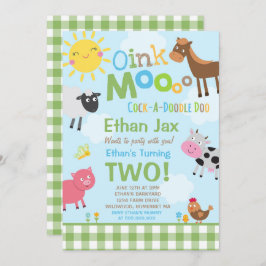 Invitación de cumpleaños de granja Fiesta de la vi