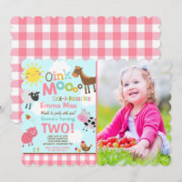 Invitación de cumpleaños de granja Fiesta de la vi