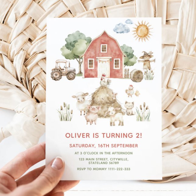 Invitación de cumpleaños de granja, invitación de  (Subido por el creador)