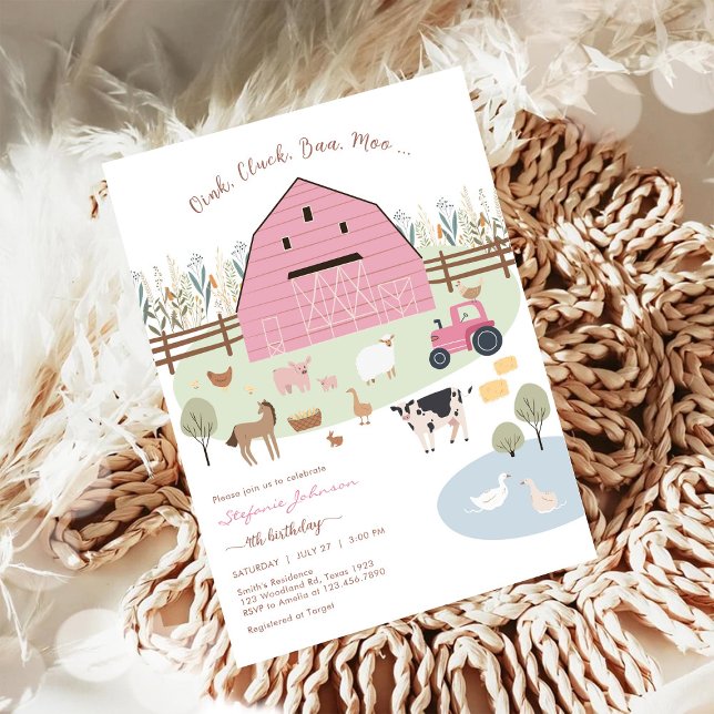 Invitación de cumpleaños de granja para niños Anim (Subido por el creador)