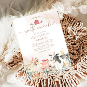 Invitación de cumpleaños de granja para niños Anim