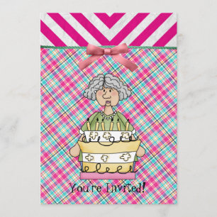 Invitación de cumpleaños de Granny Cake