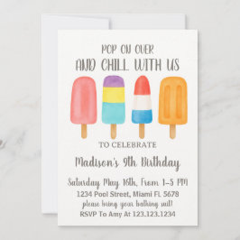 Invitación de cumpleaños de Guay Popsicle