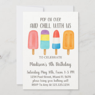 Invitación de cumpleaños de Guay Popsicle
