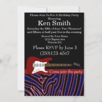 Invitación de cumpleaños de guitarra eléctrica #16