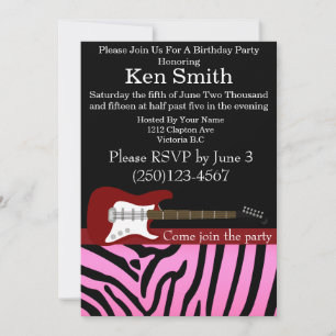 Invitación de cumpleaños de guitarra eléctrica #18