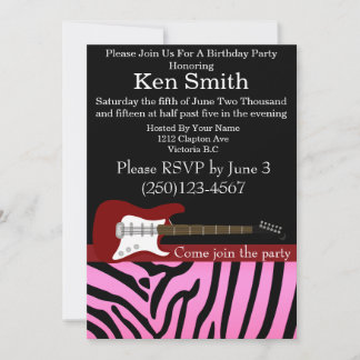 Invitación de cumpleaños de guitarra eléctrica #18