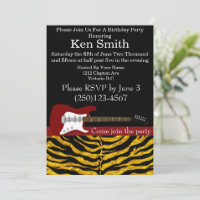 Invitación de cumpleaños de guitarra eléctrica #4