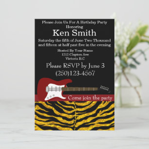 Invitación de cumpleaños de guitarra eléctrica #4