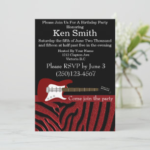 Invitación de cumpleaños de guitarra eléctrica #8