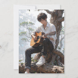 Invitación de cumpleaños de guitarrista de anime é