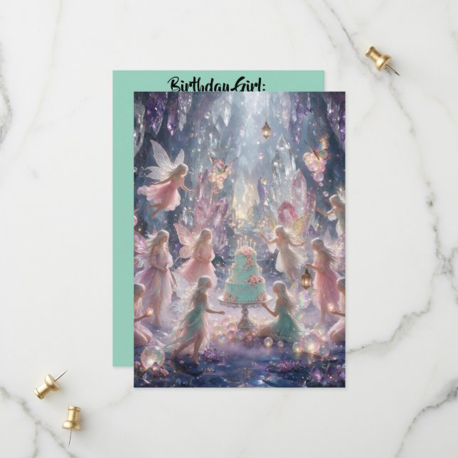 Invitación de cumpleaños de hada (Anverso/Reverso In Situ)