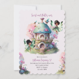 Invitación de cumpleaños de hada Afro Hada Caprich