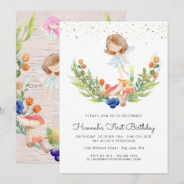 Invitación de cumpleaños de hada del bosque encant