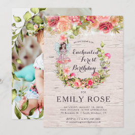 Invitación de cumpleaños de hada del bosque encant