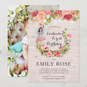 Invitación de cumpleaños de hada del bosque encant