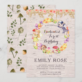 Invitación de cumpleaños de hada del bosque encant