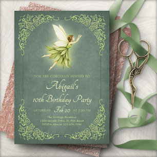 Invitación de cumpleaños de hada del bosque encant