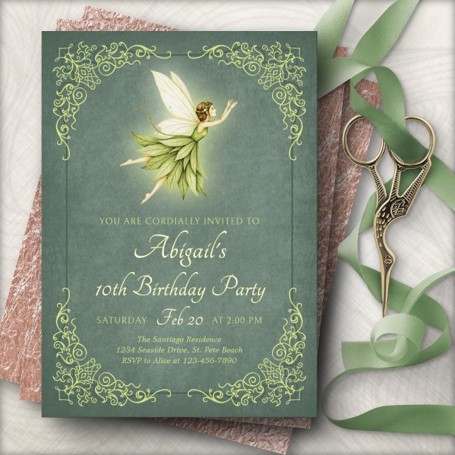 Invitación de cumpleaños de hada del bosque encant (Subido por el creador)