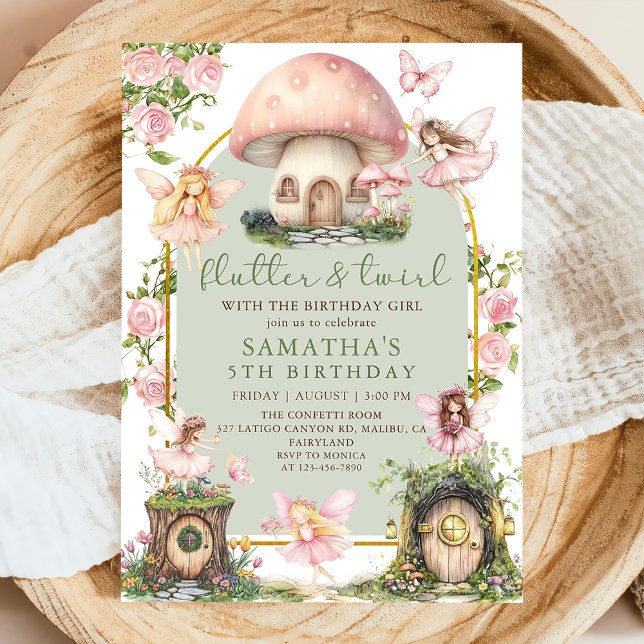 Invitación de cumpleaños de hada del bosque encant (Subido por el creador)