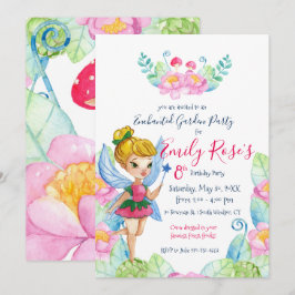Invitación de cumpleaños de hada del jardín encant