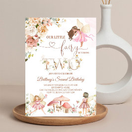 Invitación de cumpleaños de hada floral mariposa m