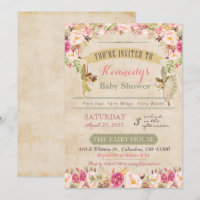 Invitación de Cumpleaños de Hada Vintage