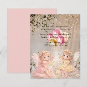 Invitación de cumpleaños de hadas gemelas DESCARGA
