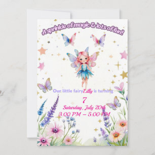 Invitación de cumpleaños de hadas mágicas para Chi