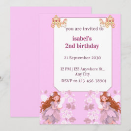 invitación de cumpleaños de hadas niñas