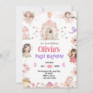 Invitación de cumpleaños de hadas para niñas mágic