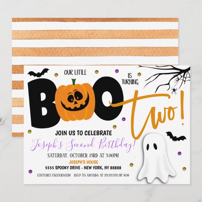 Invitación de cumpleaños de Hallow (Anverso / Reverso)