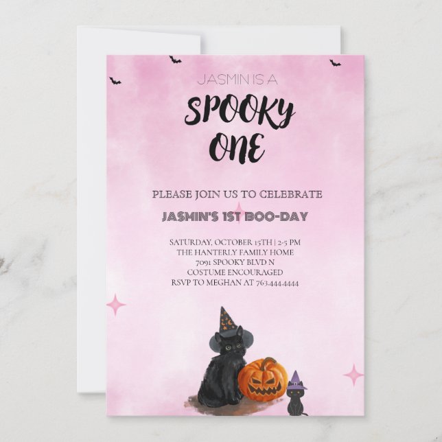 Invitación de cumpleaños de Halloween (Anverso)