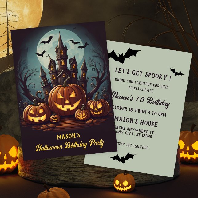Invitación de cumpleaños de Halloween (Subido por el creador)