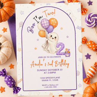Invitación de cumpleaños de Halloween Boo I’m Two