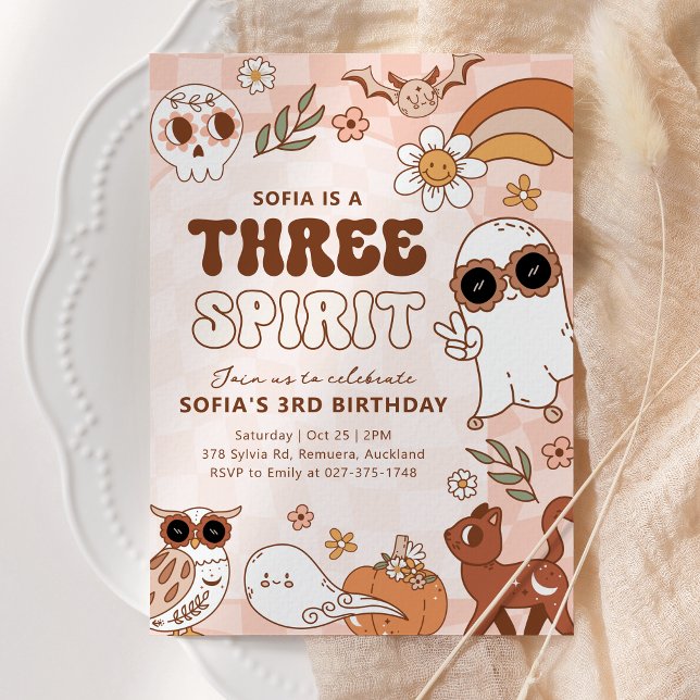 Invitación de cumpleaños de Halloween Chica retro (Subido por el creador)